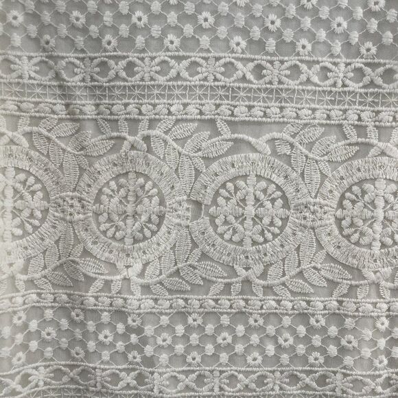 Sezane Pali Embroidered Dress White lace boho intricate short sleeve mini - Picture 7 of 16